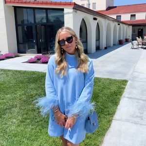Light Blue Feather Mod Ellie Dress